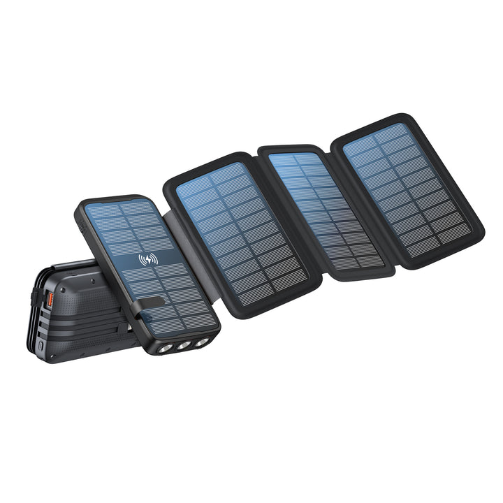 Solar-Powerbank mit kabelloser Ladefunktion von Skanto