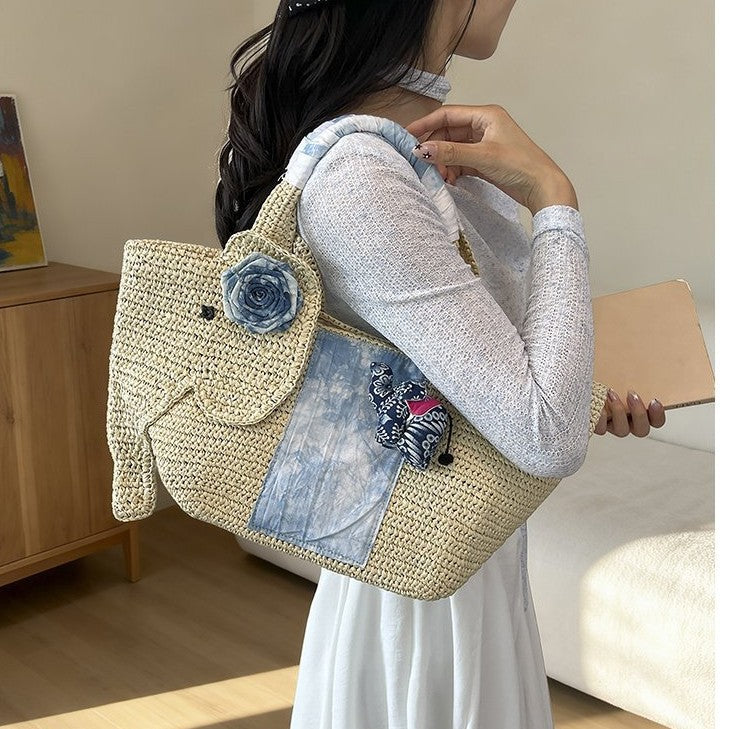 Verspielte Strohtasche Skanto