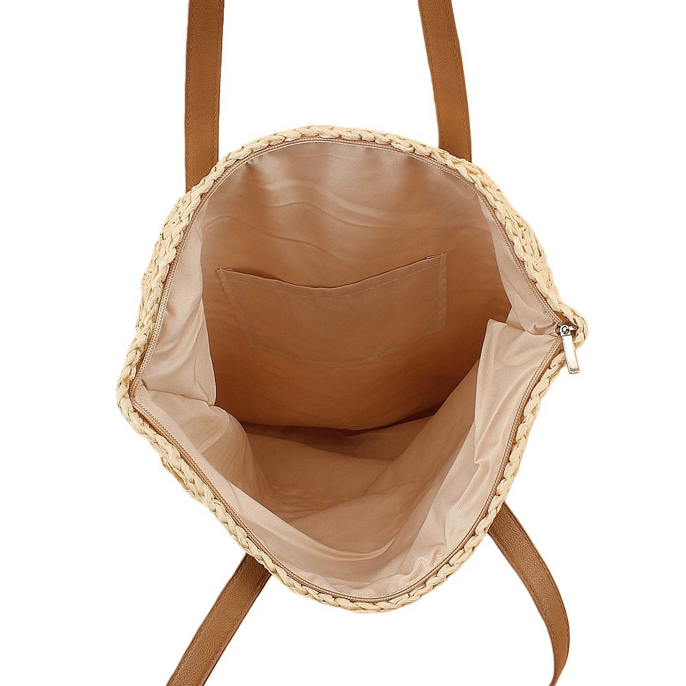 Strandtasche aus weichem Stoff mit eleganten Lederdetails Skanto