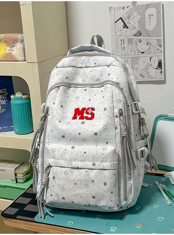 Lässiger Rucksack mit Sternenprint und mehreren Fächern