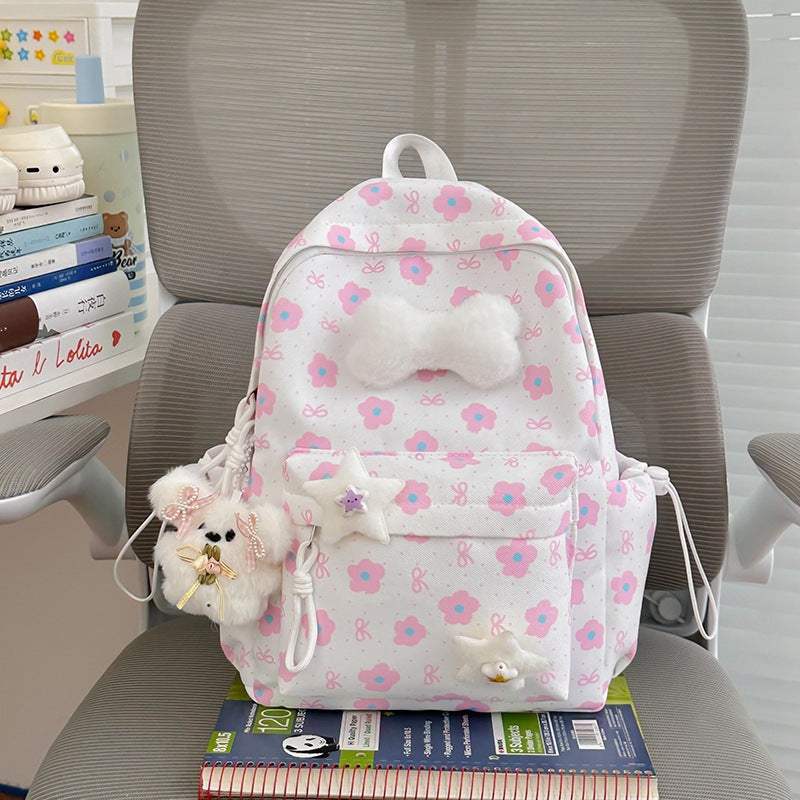 Niedlicher Charakter Design Blumen-Schulrucksack