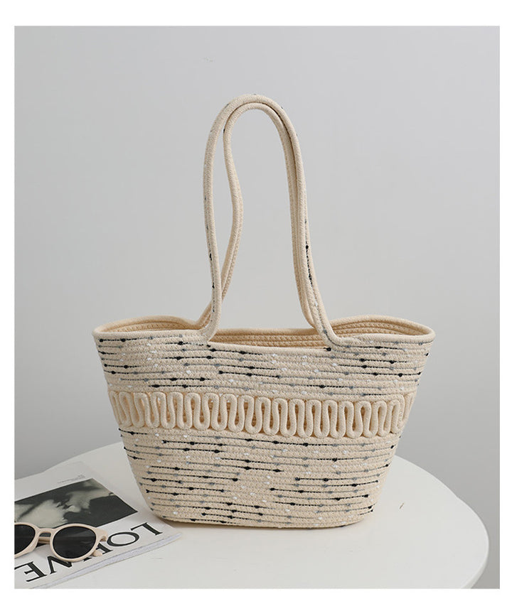 Elegante handgemachte Strandtasche mit feinem Flechtmuster Skanto