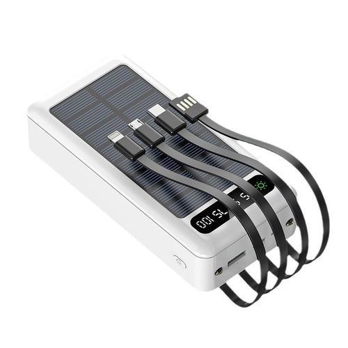 Solar-Powerbank mit integrierten Schnellladeanschlüssen und digitaler Kapazitätsanzeige Skanto