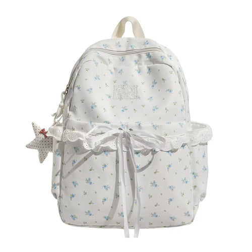Rüschenrucksack mit Blumenstickerei Skanto