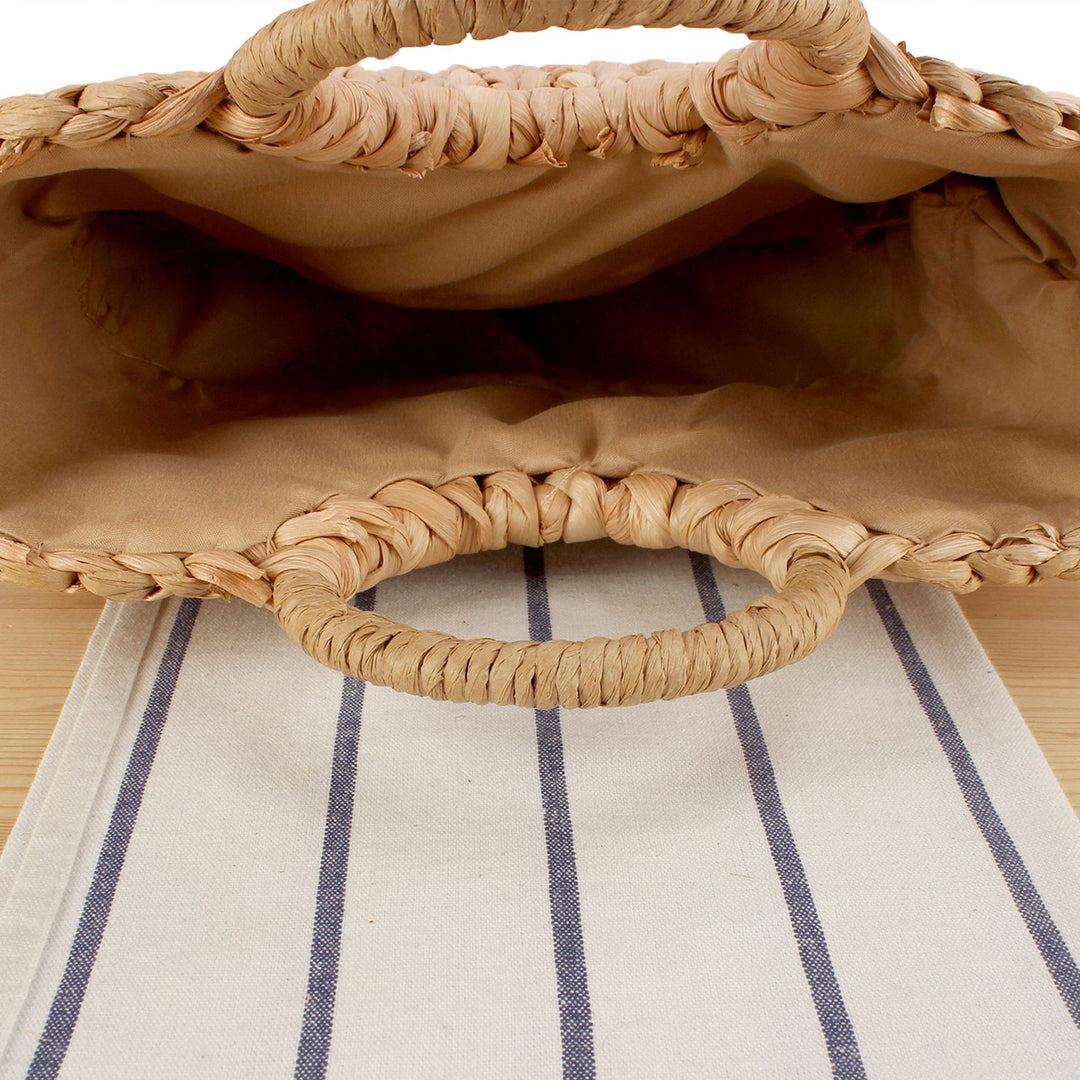 Handtasche aus handgefertigtem Naturmaterial mit elegantem Rundgriff Skanto