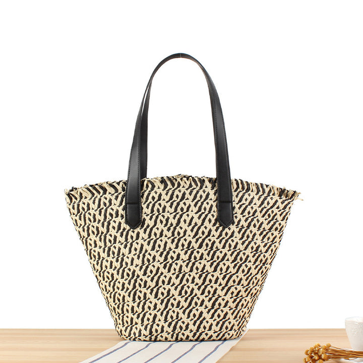 Stylische Freizeithandtasche aus geflochtenem Naturmaterial Skanto