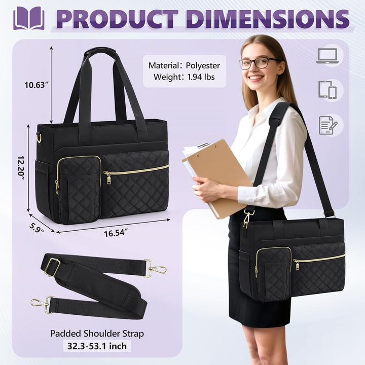 Gepolsterte Multifunktions-Handtasche mit Organizer Skanto
