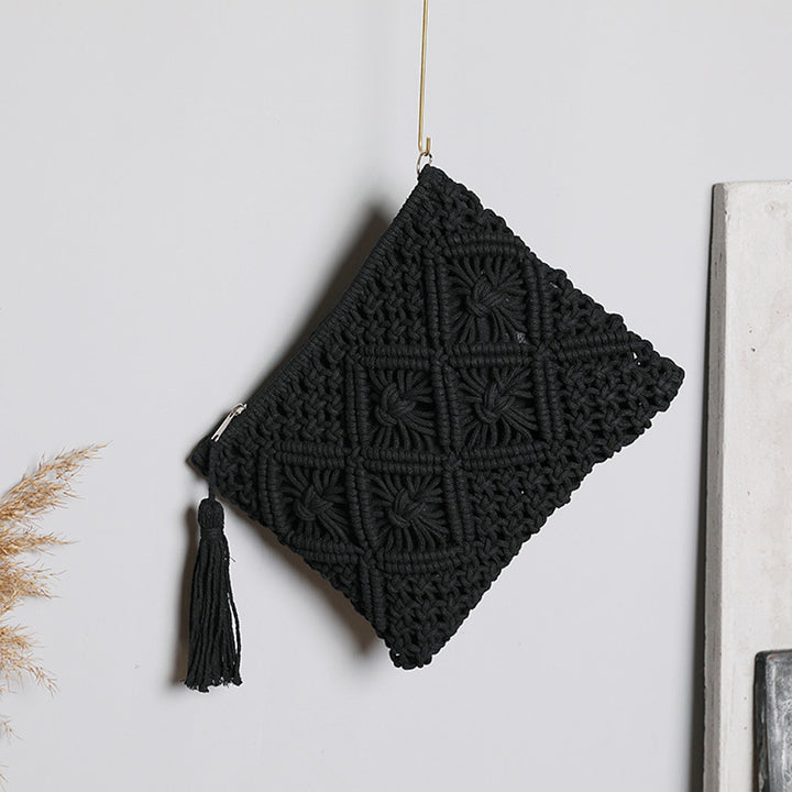 Makramee-Clutch mit Quastendetails Skanto