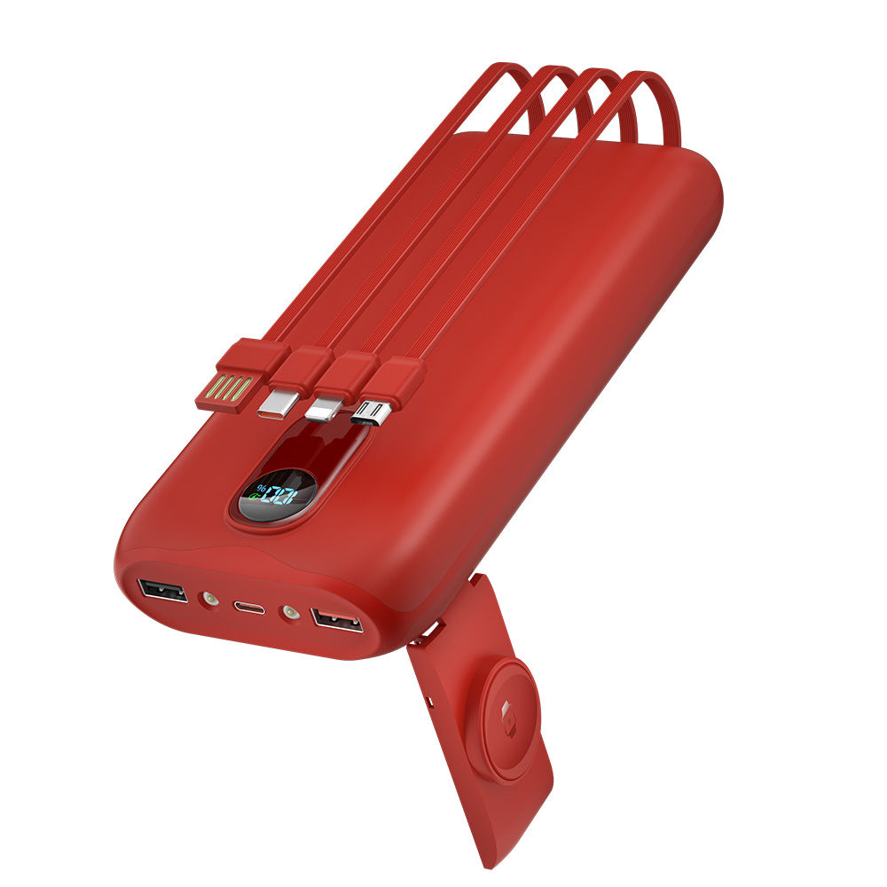 Powerbank mit integrierten Ladekabeln und LCD-Bildschirm Skanto