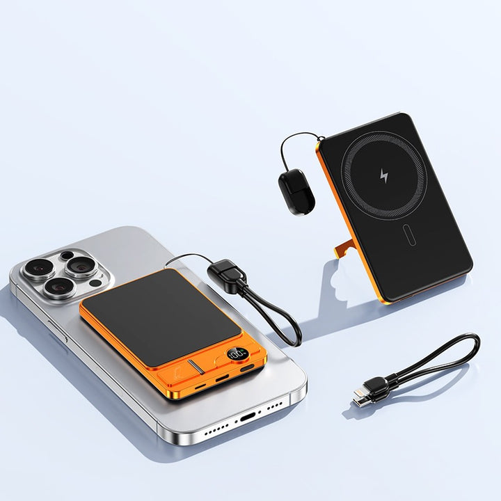 Tragbare Powerbank mit integrierter kabelloser Ladetechnologie und Dual-Schnellladefunktion Skanto