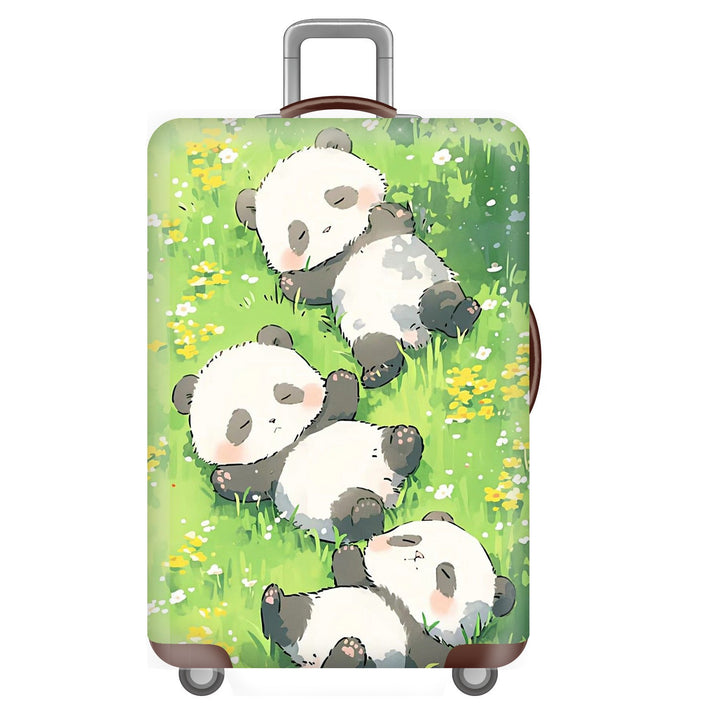 Unisexer nicht-elastischer Kofferbezug für Hartschalen-Trolley mit niedlichem Panda-Motiv, elastische Schutzhülle mit Griff- und Radausschnitten Skanto