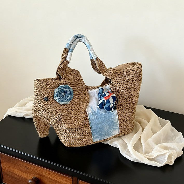 Verspielte Strohtasche Skanto