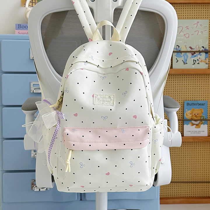 Charmanter gepunkteter Schulrucksack für Kinder