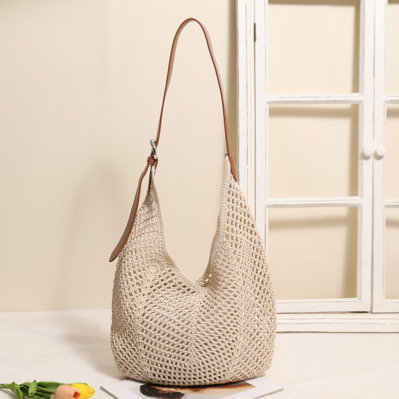 Leichte Netztasche mit verstellbarem Lederriemen Skanto