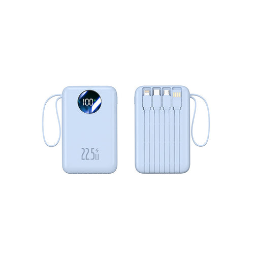 Tragbare Powerbank mit integrierter digitaler Kapazitätsanzeige und flexiblem Kabelmanagement Skanto