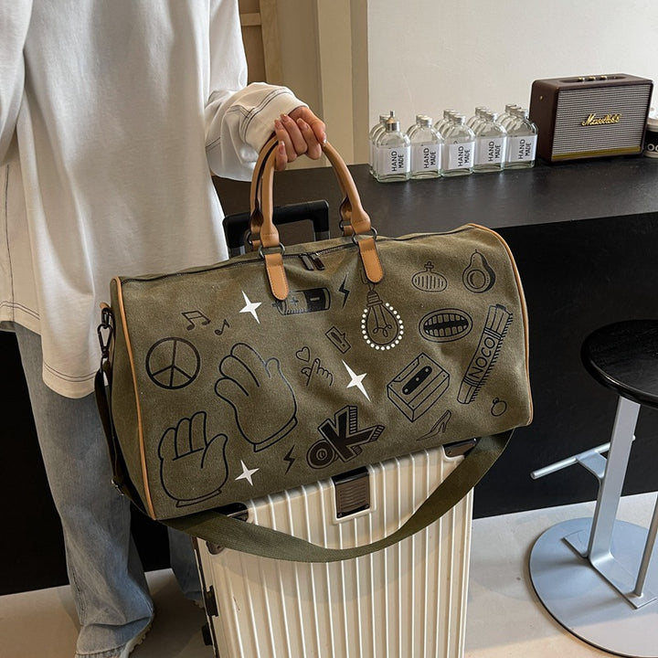 Reisetasche mit einzigartigem Design aus grauem Kunstleder Skanto