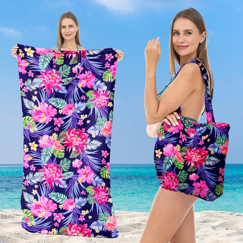 Multifunktionales Strandtuch mit integrierter Tragetasche Skanto