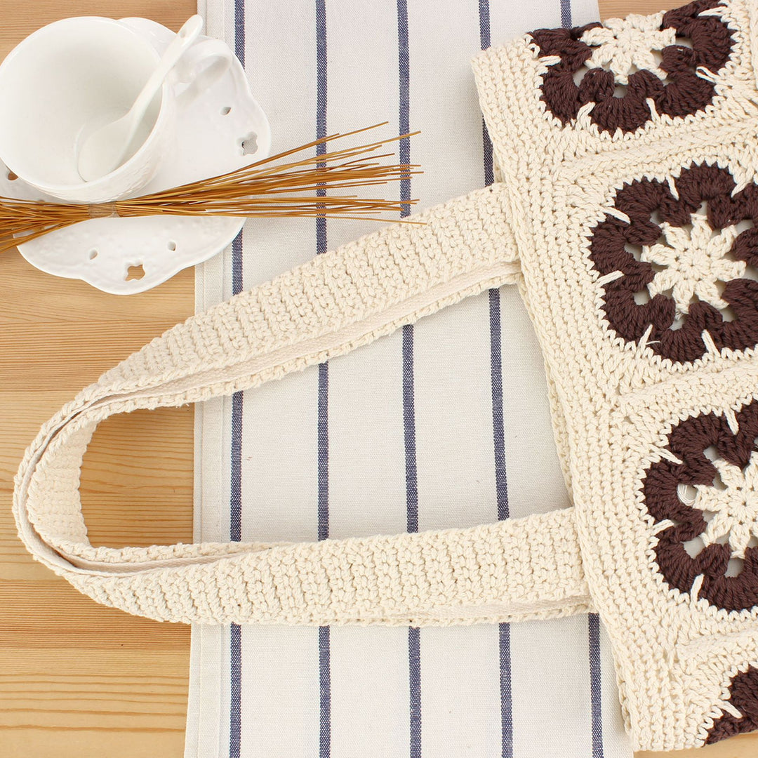 Handgeknüpfte Tragetasche mit Blumendesign Skanto