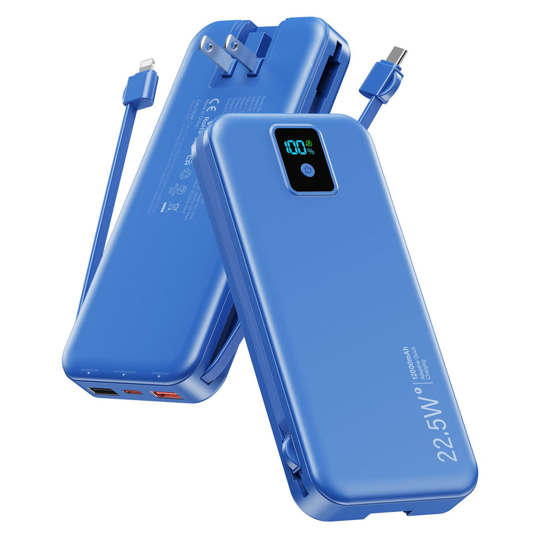 Powerbank mit digitalem LCD-Display und integriertem Ladegerät Skanto