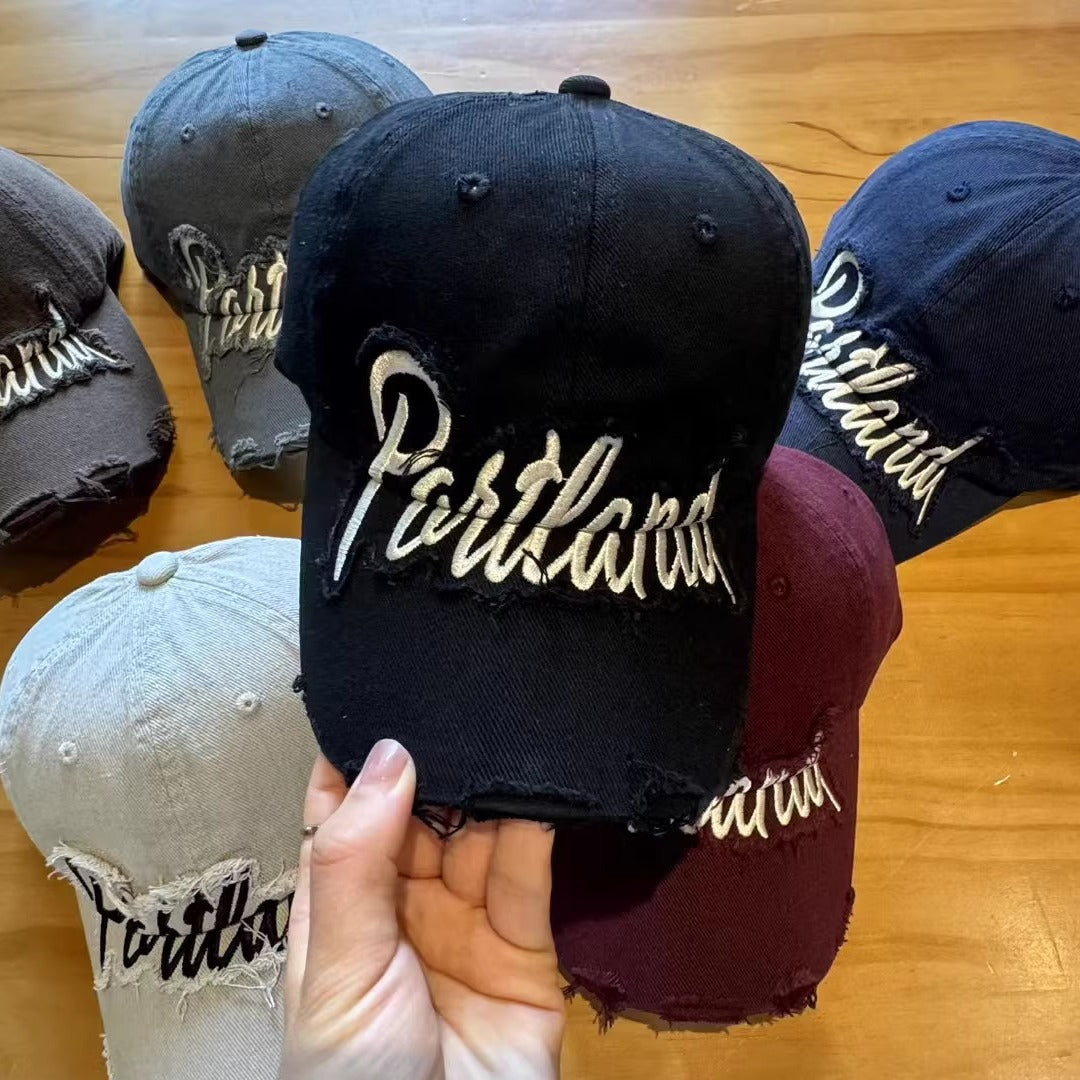 Unisex Distressed Denim Baseballkappe Skanto
