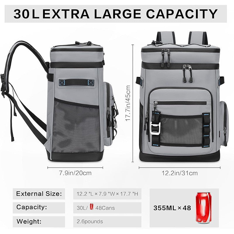 Unisex Nan Isotherm Rucksack-Kühler mit robustem Boden, wasserabweisender Oberfläche und mehreren Außentaschen Skanto