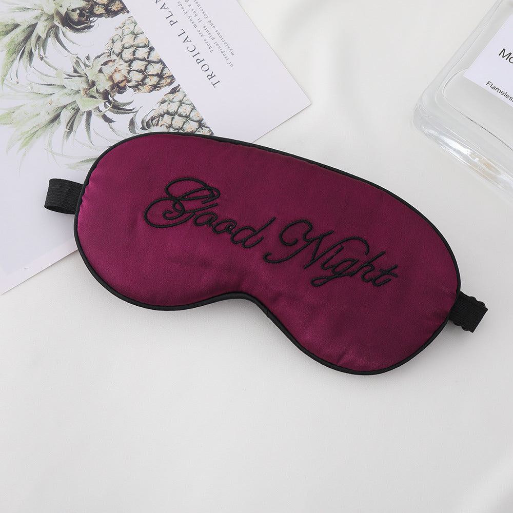 Unisex Skanto Bestickte Kontur-Schlafmaske mit dekorativer Schriftstickerei und verstellbarem Gummiband