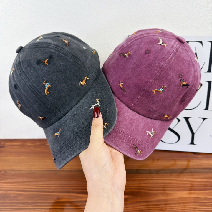 Unisex Bestickte Baseballkappe mit Hundemotiv Skanto