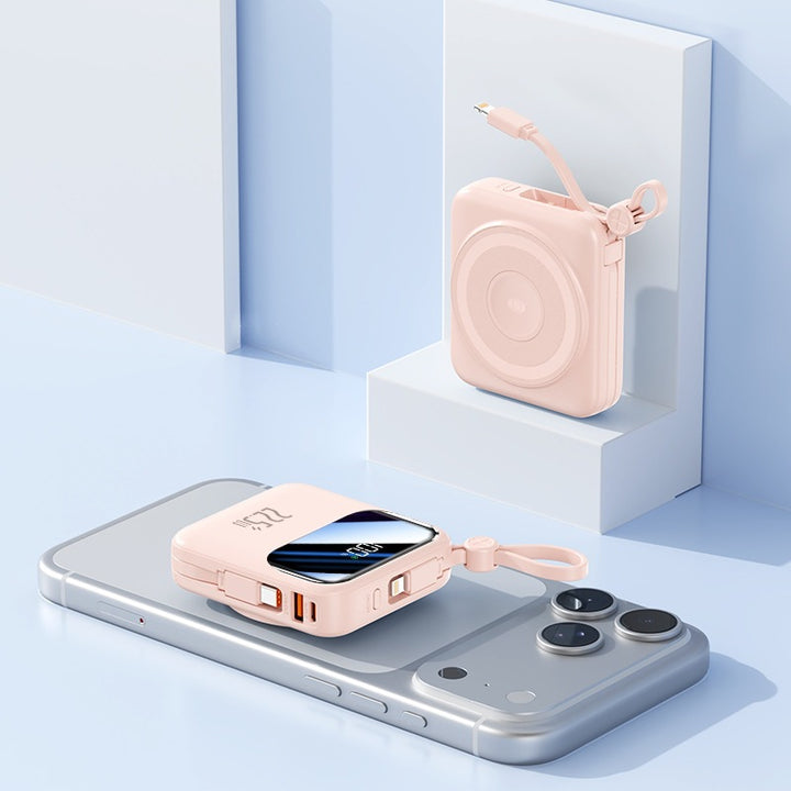 Tragbare Powerbank mit innovativem Kabelmanagement und Schnellladefunktion Skanto