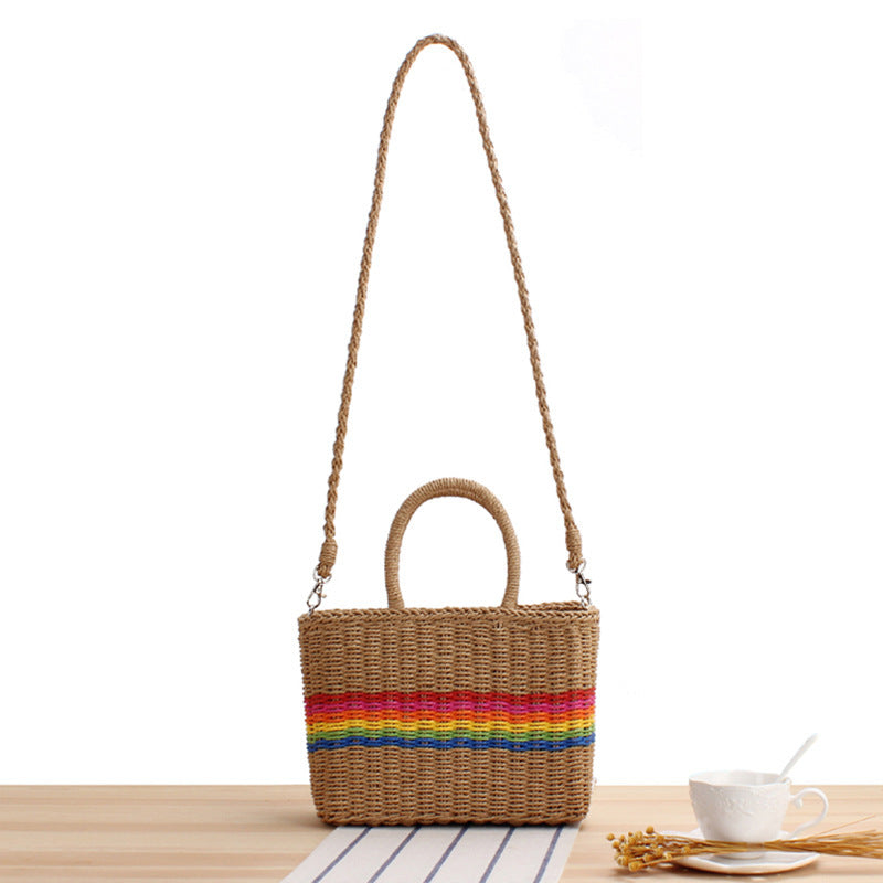 Bunte Korbtasche mit einzigartigen Details Skanto