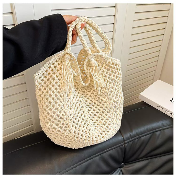Handtasche mit moderner Makramee-Struktur Skanto