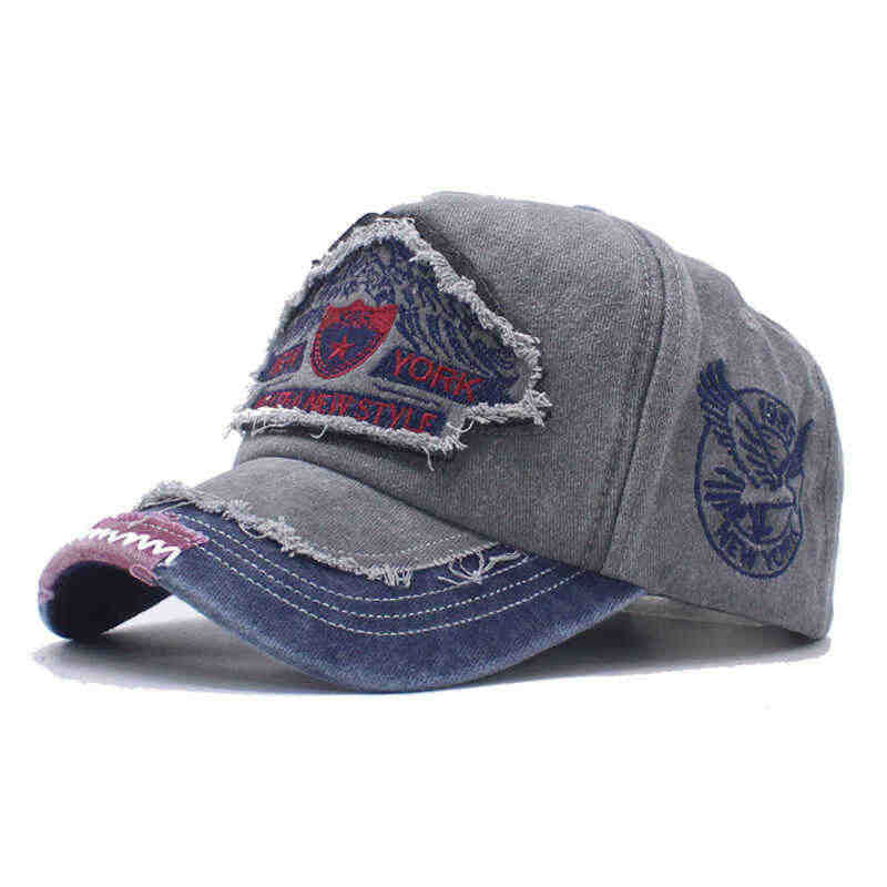 Herren Distressed Denim Cap Skanto