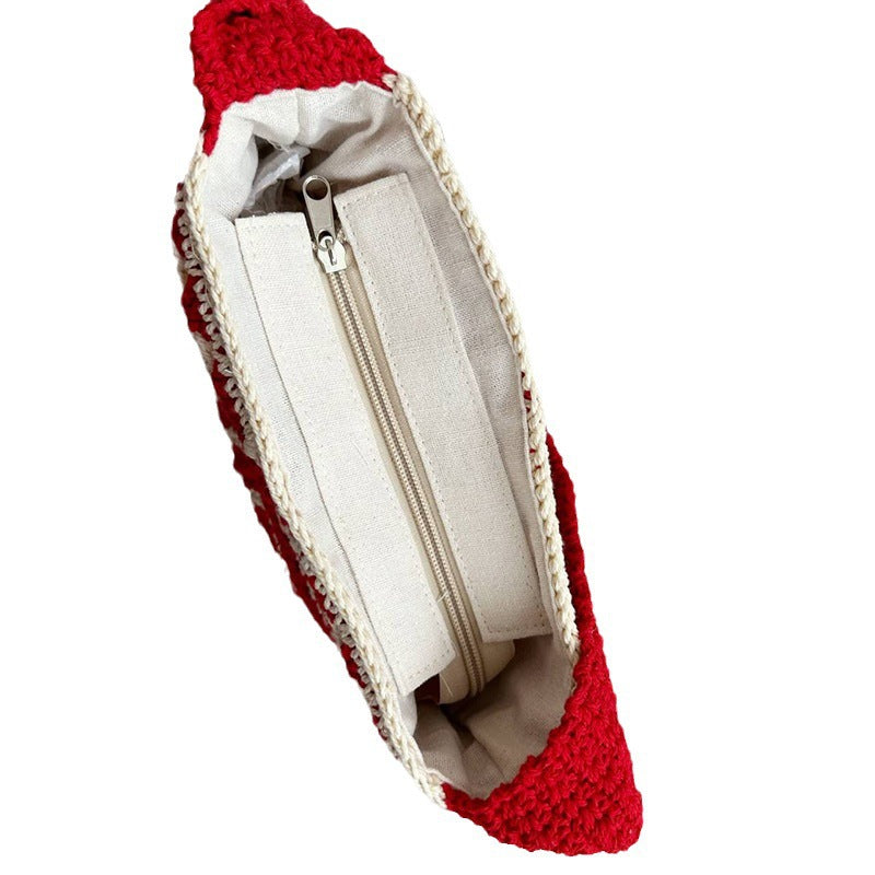 Gehäkelte Crossover-Tasche im Folk-Design Skanto