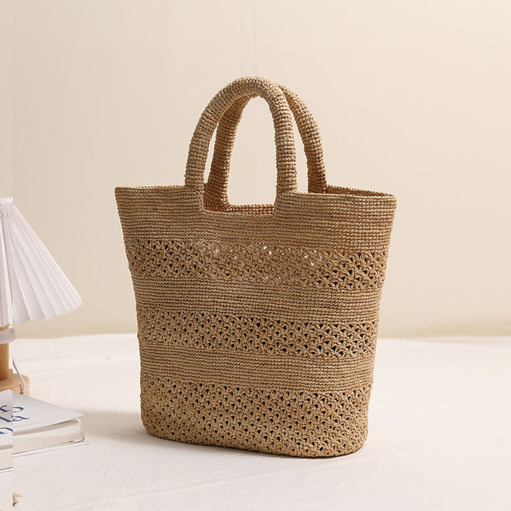 Handgemachte Strandtasche aus gewebtem Naturmaterial Skanto