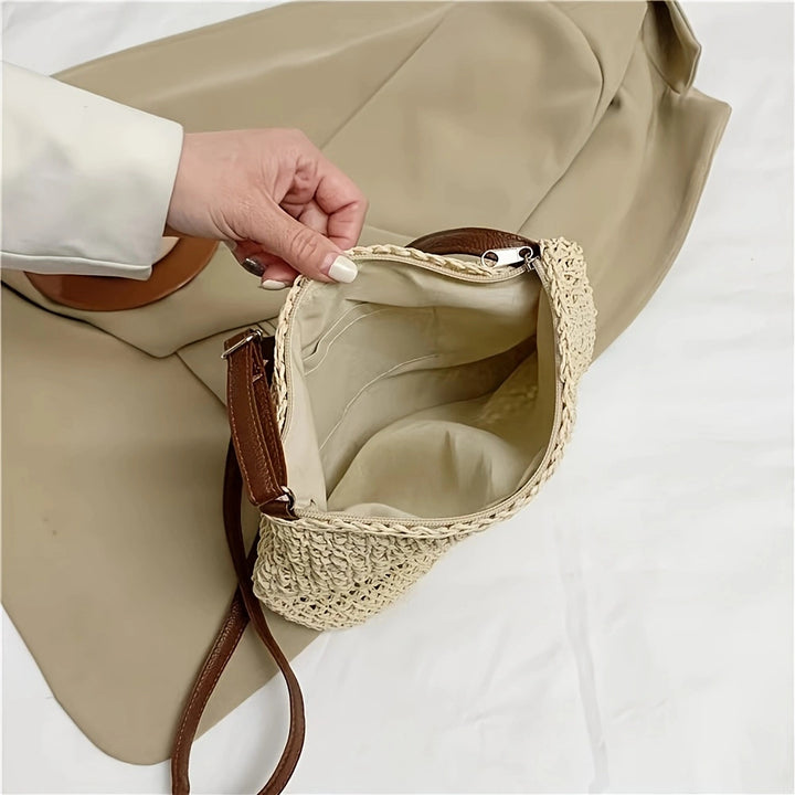 Handtasche aus hochwertigem Makramee mit gepolstertem Schultergurt Skanto