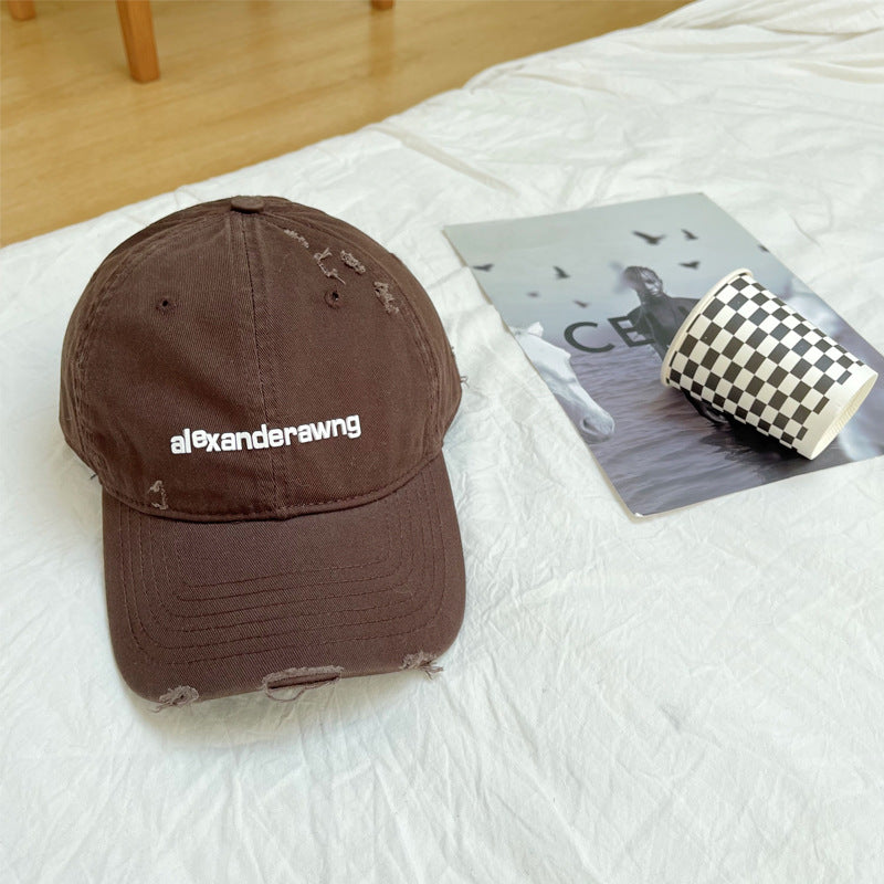 Unisex Distressed Baumwoll-Baseballkappe Skanto
