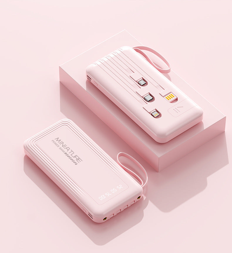Mini-Powerbank mit integriertem Multifunktions-Ladekabel Skanto