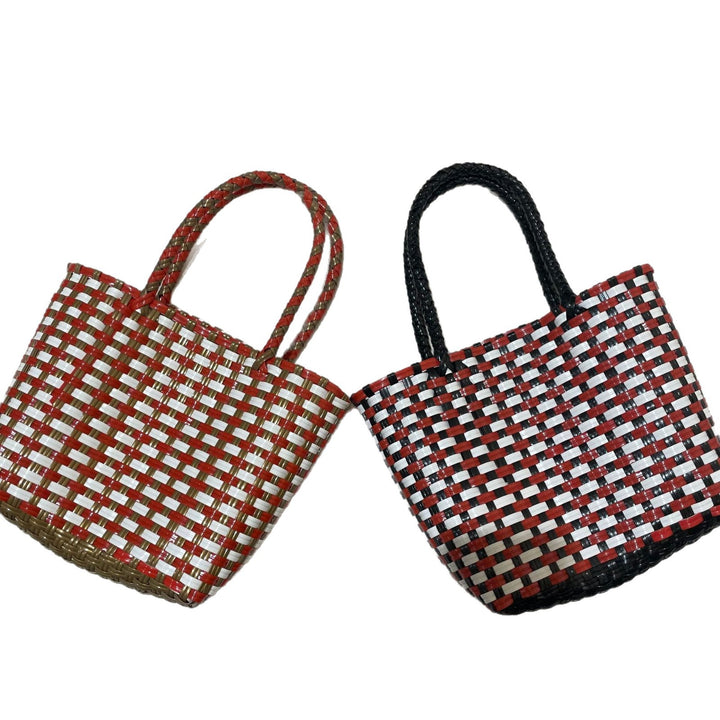 Handgewebte Korbtasche mit farbenfrohem Design Skanto
