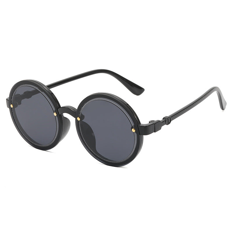 Runde Damen-Sonnenbrille mit transparentem Rahmen Skanto
