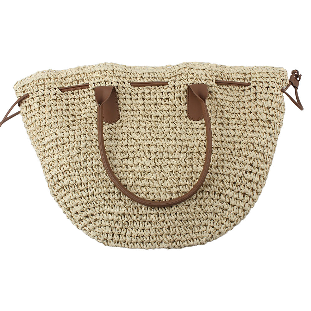 Trendige Rucksacktasche aus geflochtenem Naturmaterial Skanto