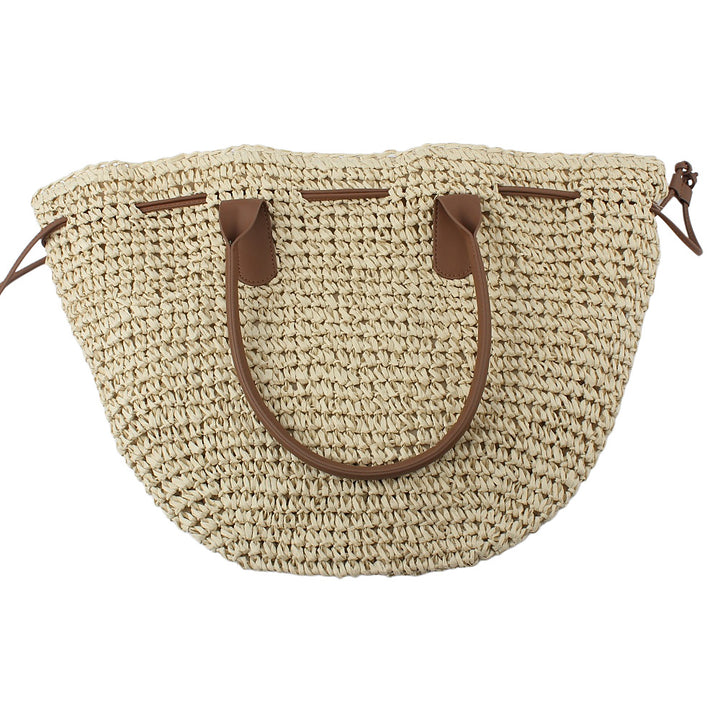 Trendige Rucksacktasche aus geflochtenem Naturmaterial Skanto