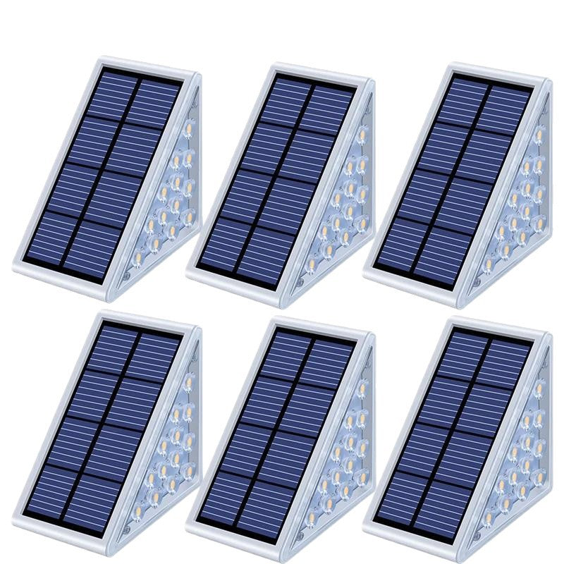 Abgewinkelte dreieckige Solar-LED-Treppenleuchten mit Dämmerungssensor und wasserdichter Montage Skanto