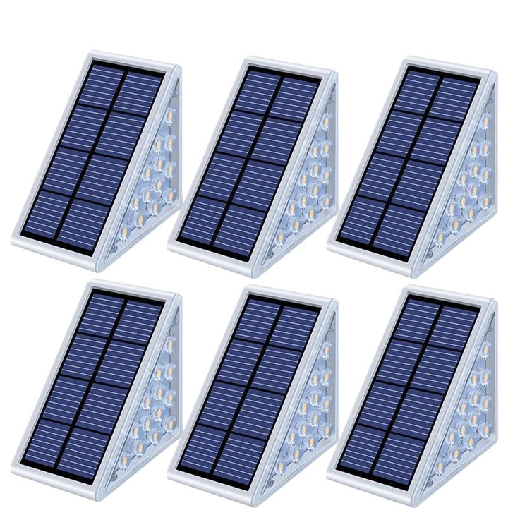 Abgewinkelte dreieckige Solar-LED-Treppenleuchten mit Dämmerungssensor und wasserdichter Montage Skanto