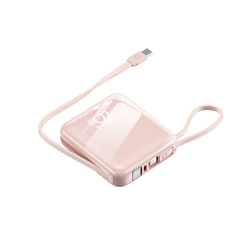 Tragbare Powerbank mit integriertem Digitaldisplay und multifunktionalem Ladekabel Skanto
