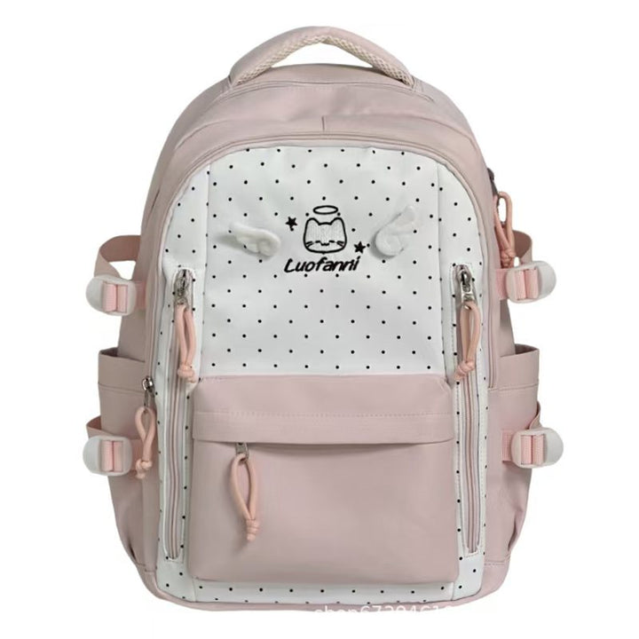 Stylischer Polka-Dot-Rucksack Skanto mit mehreren Fächern