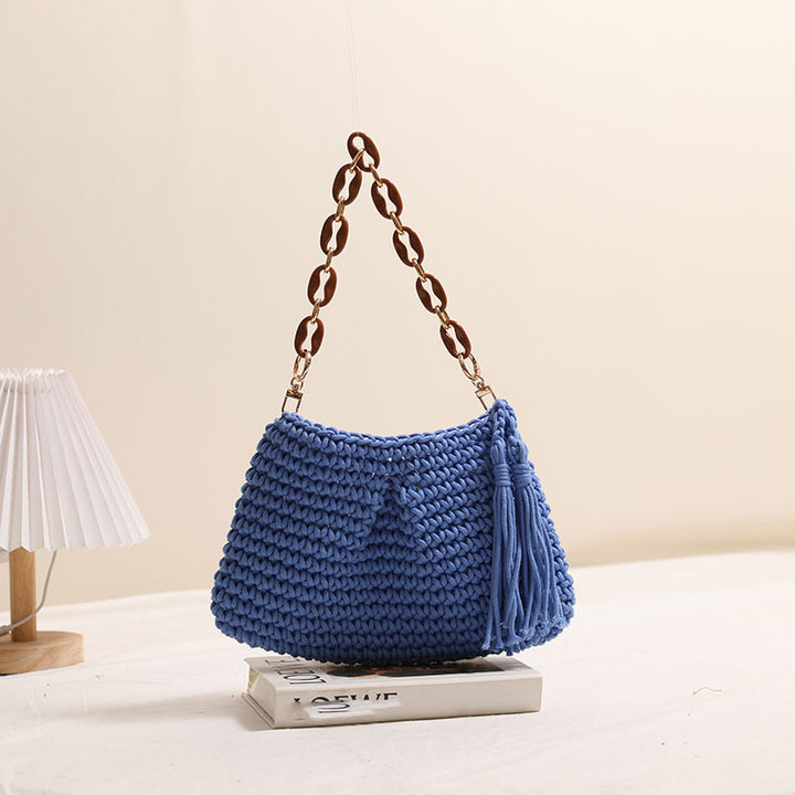Handgemachte Makramee-Tasche mit stilvollen Fransen Skanto