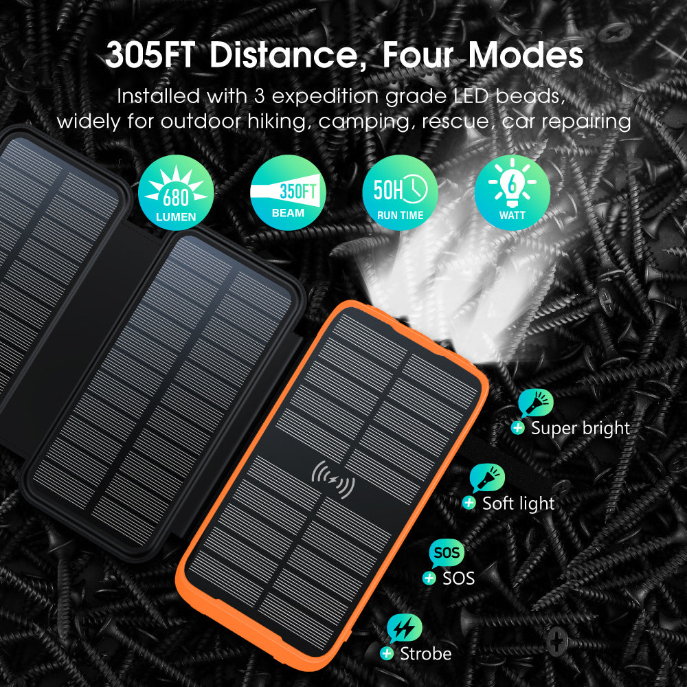 Solar-Powerbank mit kabelloser Ladefunktion von Skanto