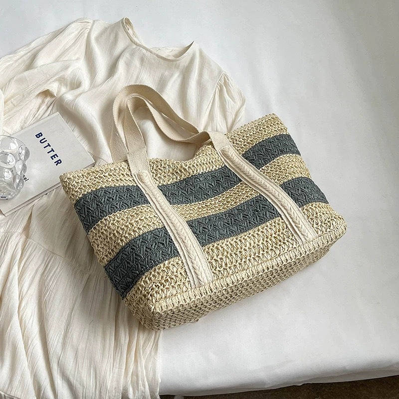 Strandtasche aus nachhaltigem Naturmaterial mit strukturierter Oberfläche Skanto