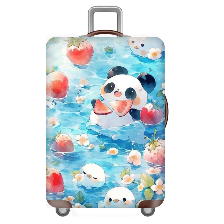 Unisexer nicht-elastischer Kofferbezug für Hartschalen-Trolley mit niedlichem Panda-Motiv, elastische Schutzhülle mit Griff- und Radausschnitten Skanto