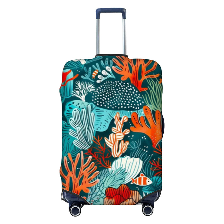 Unisex nicht-elastische Kofferhülle mit geometrischem Muster, Stretch-Polyester-Spandex-Hülle, Reißverschlussöffnung und rutschfester Innenbefestigung für Trolley Skanto