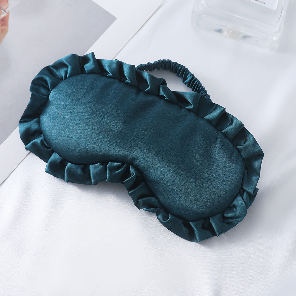 Satin-glänzende Augenmaske für Damen mit ergonomischer Kontur, Rüschenrand und weicher Polsterung Skanto